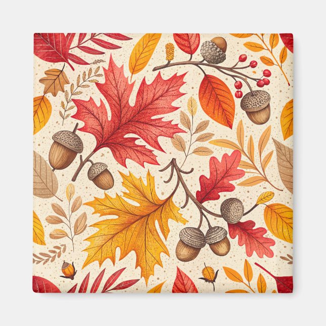 Aimant Harmonie d'automne : Un Motif d'automne coloré (Devant)
