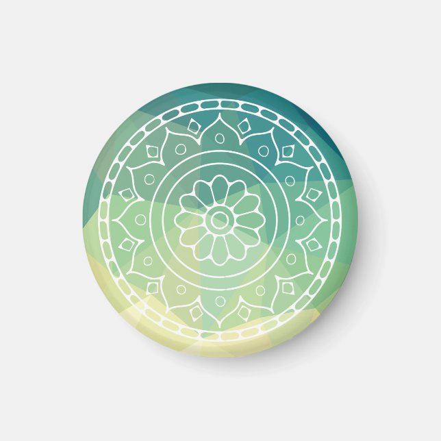 Aimant Harmonie d'inspiration de Mandala Floral (Devant)