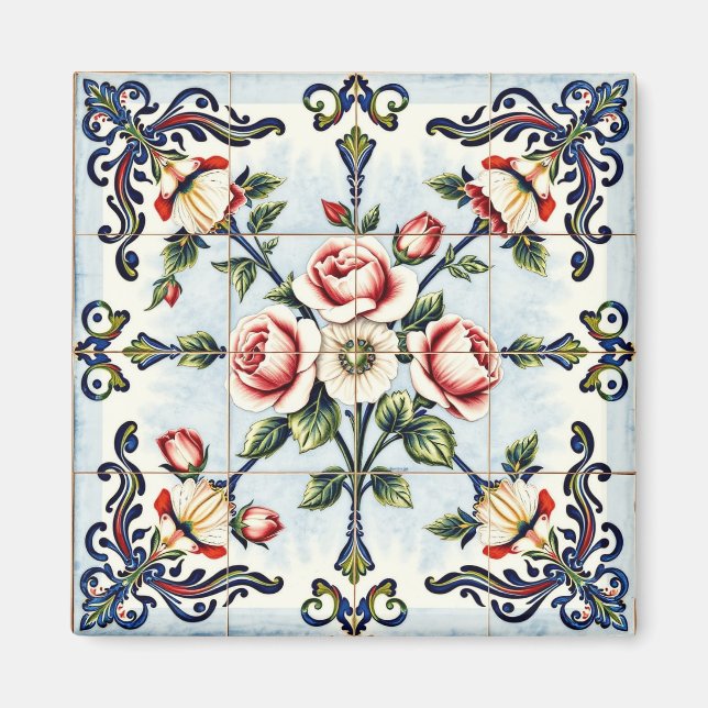 aimant harmonie en roses (Devant)