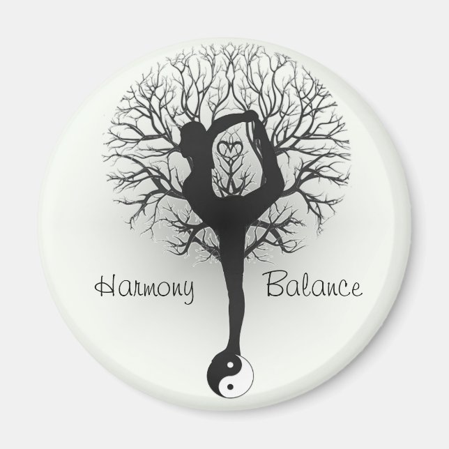 Aimant Harmonie et équilibre Yin Yang Arbre de vie (Devant)