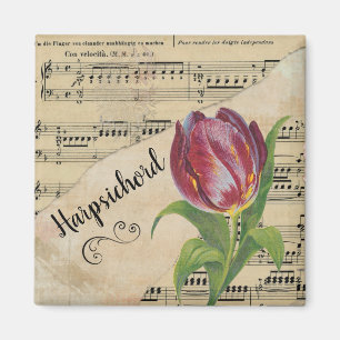 Aimant Harpsichord Elegant Tulip Partition Vintage