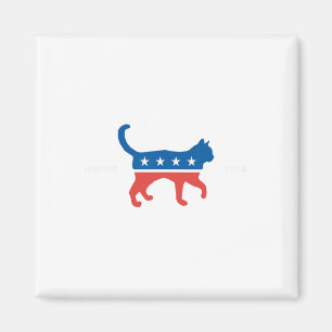 Aimant Harris 2024 Democrat Cat - Vote For Kamala W Elect