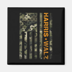 Aimant Harris 2024 Président Usa Camouflage Dudes Walz Wa