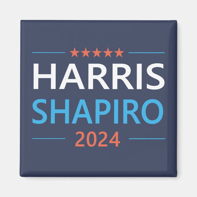 Aimant Harris Shapiro 2024 Kamala Harris Democrat (Devant)