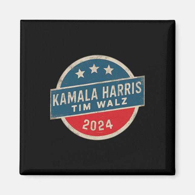 Aimant Harris Tim Walz 2024 Pour Campagne Électorale Prés (Devant)