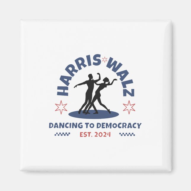 Aimant Harris Tim Walz Valse 2024 Danse Pour la Démocrati (Devant)