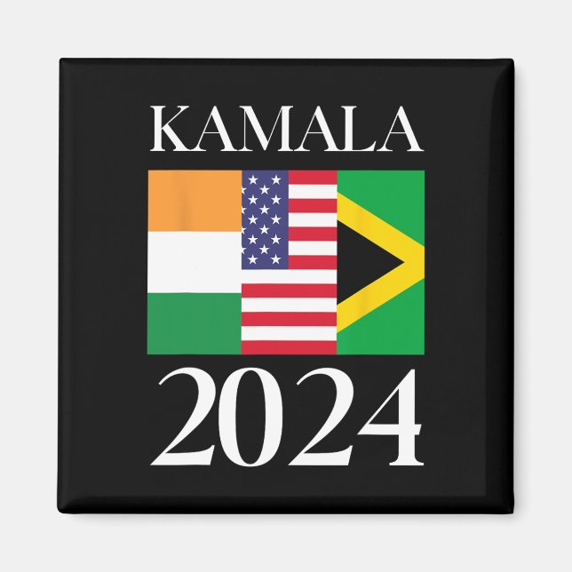 Aimant Harris Vote 2024 Drapeau de l'Inde et de la Jamaïq (Devant)