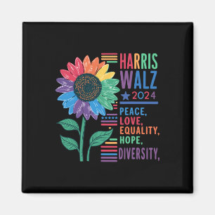 Aimant Harris W Peace Love Equality Hope Diversity Kamala