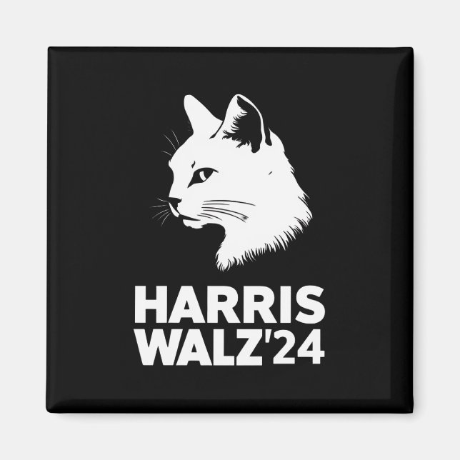 Aimant Harris Waltz 2024 Élection Drôle Chat Kamala Tim  (Devant)