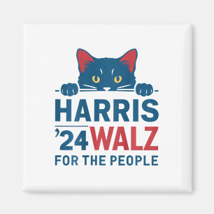 Aimant Harris Waltz 2024 Pour Les Gens Drôle Chat Lady Ka