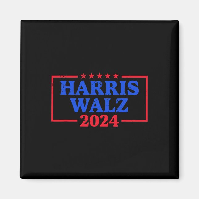 Aimant Harris Walz 2024 Logo Démocrate Slogan Kam (Devant)