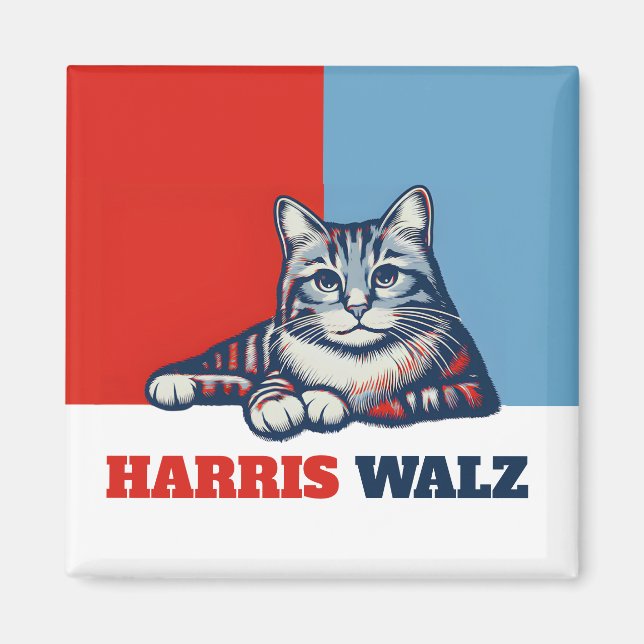 Aimant Harris Walz 2024 Manifestement Chat (Devant)