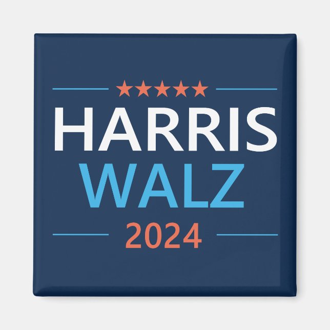 Aimant Harris Walz 2024 pour le président (Devant)