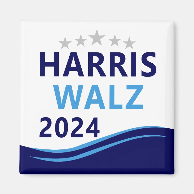 Aimant Harris Walz 2024 pour le président Blue Wave (Devant)