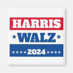 Aimant Harris Walz   Campagne Tim Walz 2024 bleu rouge