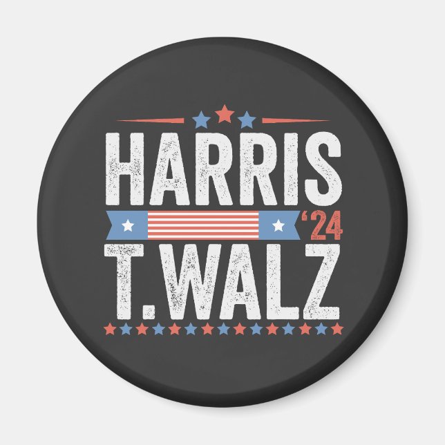 Aimant Harris Walz Élection 2024 Kamala Tim Waltz (Devant)
