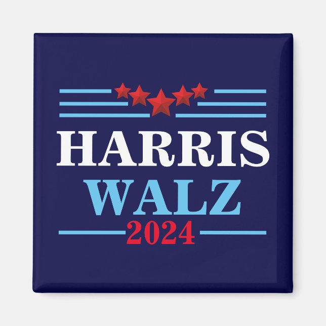 Aimant Harris Walz Président 2024 - Tim Walz (Devant)