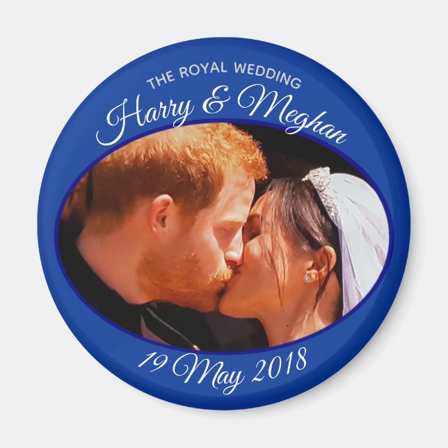 Aimant Harry et Meghan baiser photo mariage royal (Devant)