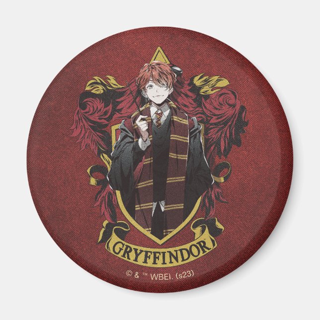 Aimant HARRY POTTER™ | Anime Ron Weasley Blason de la Mai (Devant)
