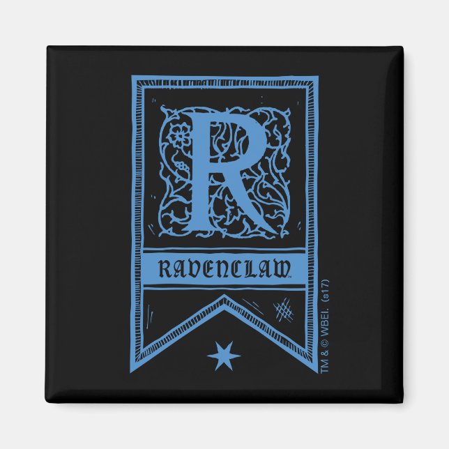 Aimant Harry Potter | Bannière Monogramme Ravenclaw (Devant)