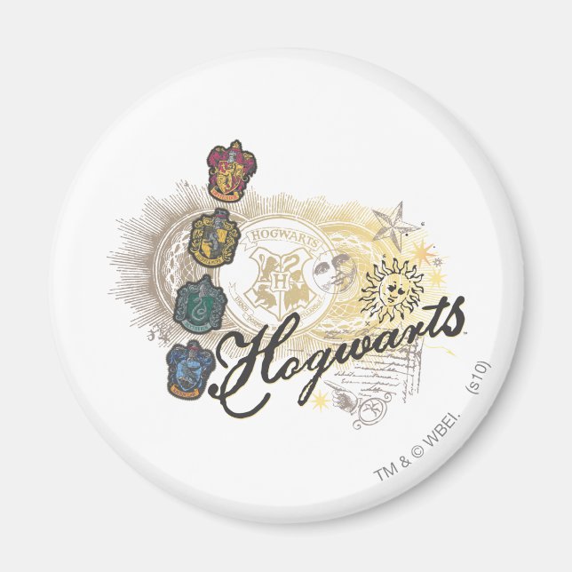 Aimant Harry Potter | Maisons de Hogwarts - Couleur compl (Devant)