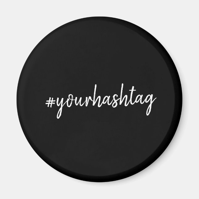 Aimant Hashtag | Design moderne Go Viral Black Script (Devant)