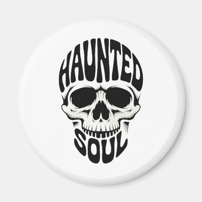 Aimant Haunted Soul Skull Typography (Devant)