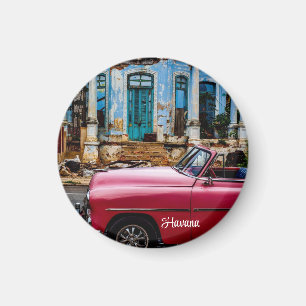 Aimant Havana Cuba Voiture rouge Vintage