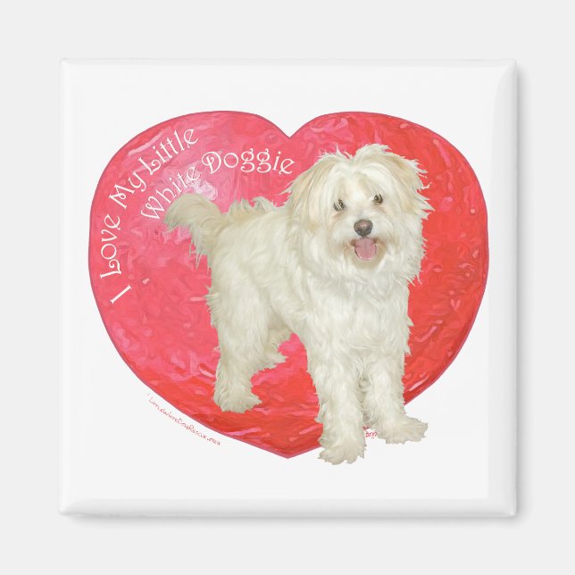 Aimant Havanese / Westie Mix Saint-Valentin (Devant)