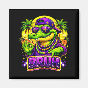 Aimant Hawaïen Tropical Drôle Alligator Mardi Gras Frère