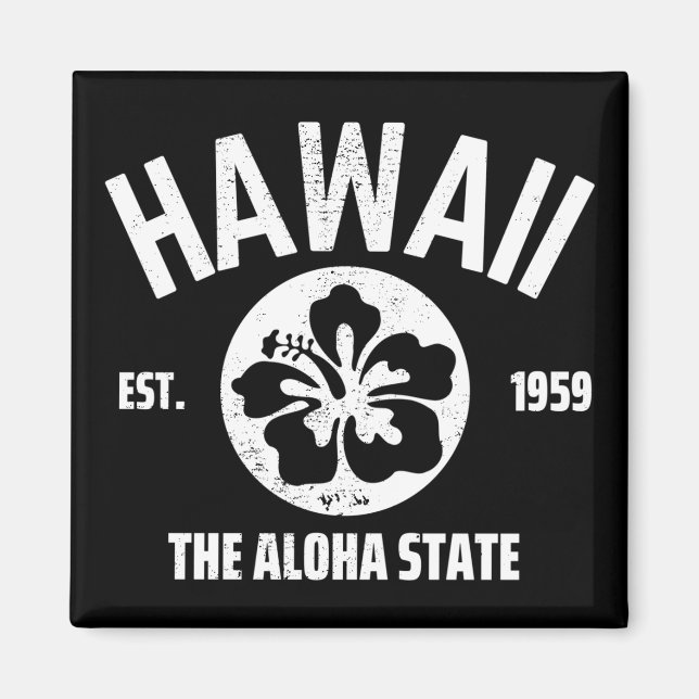 Aimant Hawaii l'état Aloha Graphique d'état vintage (Devant)