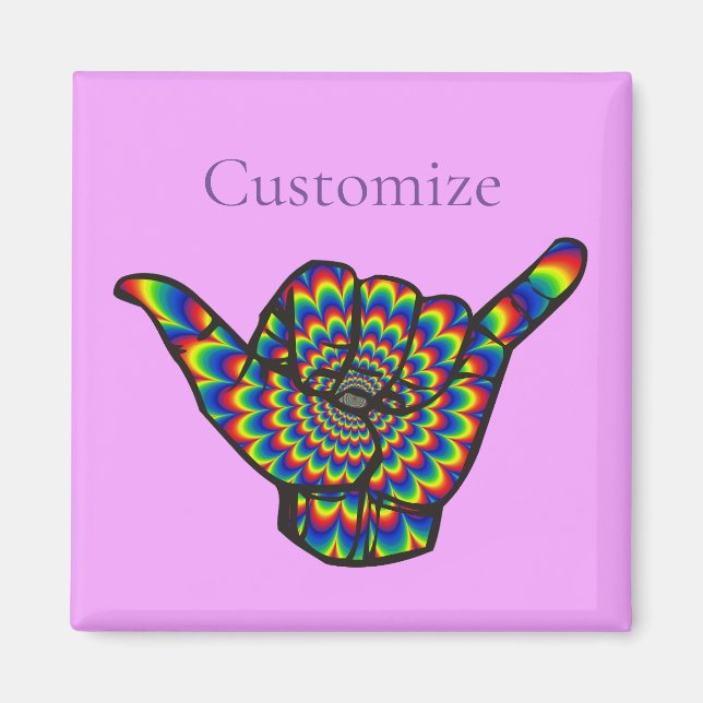 Aimant Hawaiian Shaka Psychedelic Thunder_Cove (Devant)