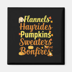 Aimant Hayrides Flannel Bonfires Sweaters Automne Hallowe