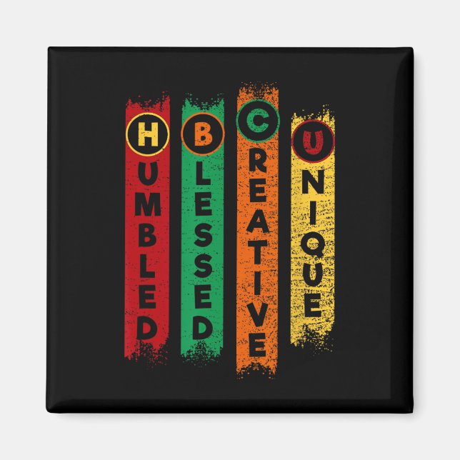 Aimant Hbcu Humbled Blessed Creative Unique Black College (Devant)
