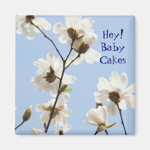 Aimant Hé gâteaux de bébé ! magnolias d'amoureux d'amour