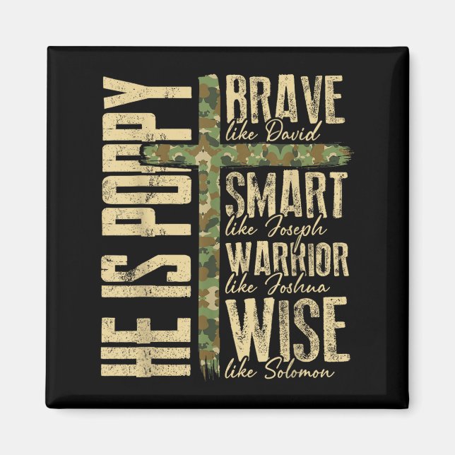 Aimant He Is Ppy Camo Religious Father's Day Christian Da (Devant)