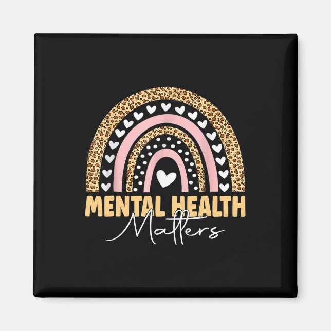 Aimant Health Matters Leopard Boho Rainbow Award (Devant)