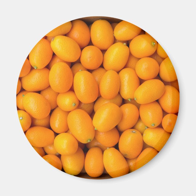 Aimant Heap of orange kumquats dans cardboard box (Devant)