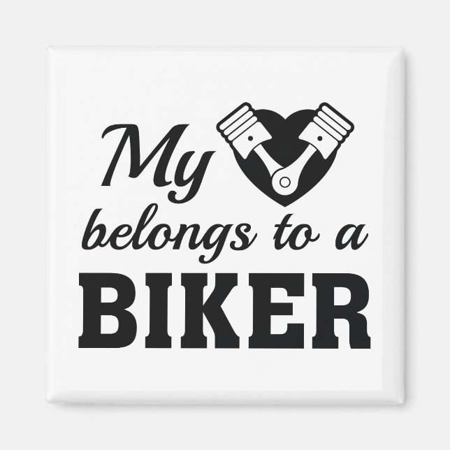 Aimant Heart Belongs Biker (Devant)