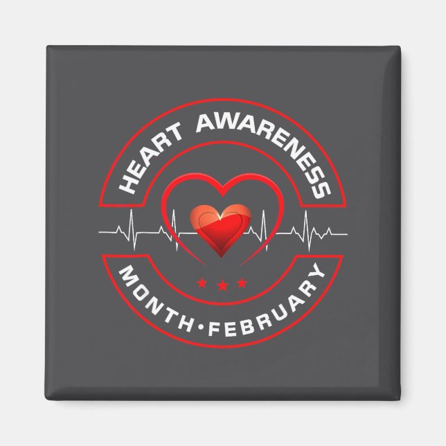 Aimant Heart Health Month February American Heart Health  (Devant)