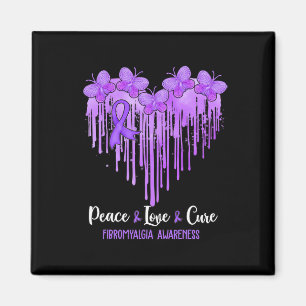 Aimant Heart Peace Love Cure Fibromyalgie Sensibilisation