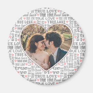 Aimant Heart Shaped Photo True Love Valentines or Wedding