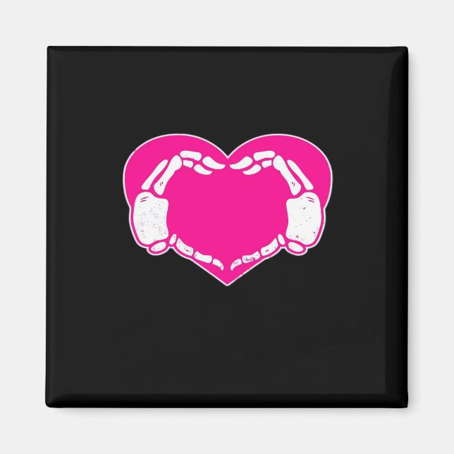 Aimant Heart Skeleton mains gothique Valentine classique (Devant)