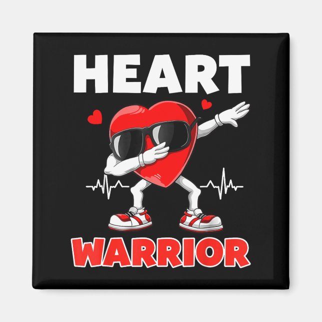Aimant Heart Warrior Heart Disease Awareness Month Red He (Devant)