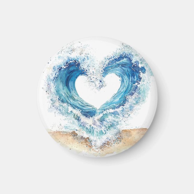 Aimant Heart Wave Stickers | Ocean Love Sticker Sheet  (Devant)