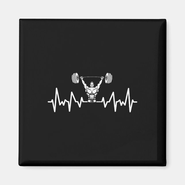 Aimant Heartbeat Barbell Bodybuilding Gym (Devant)