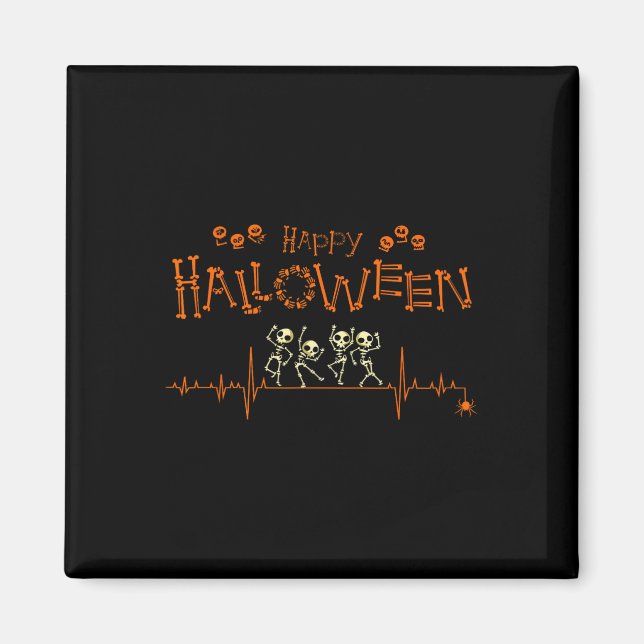 Aimant Heartbeat Happy Halloween Doctor Nurse (Devant)
