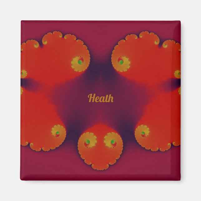 Aimant HEATH ~ Motif bleu et jaune rouge écarlate ~ (Devant)