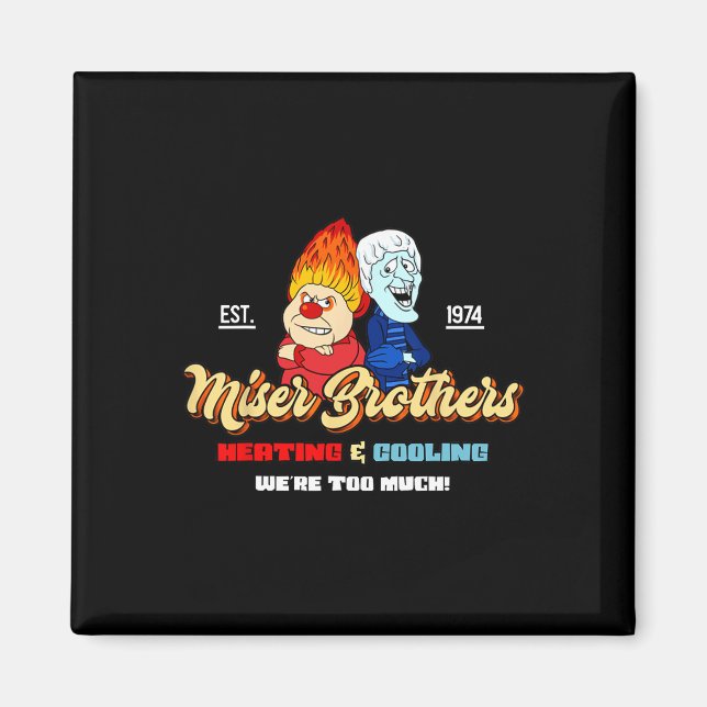 Aimant Heating And Cooling Brothers Christmas Retro  (Devant)