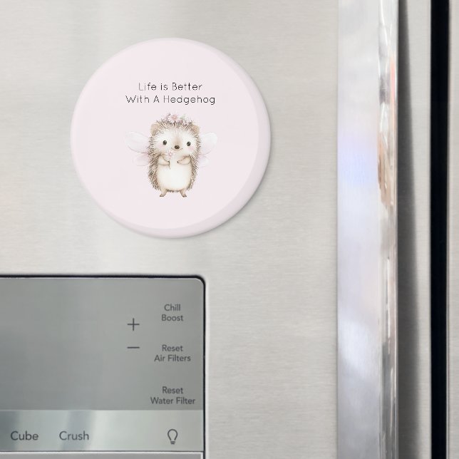 Aimant Hedgehog Fairy with Flowers (In situ (réfrigérateur))